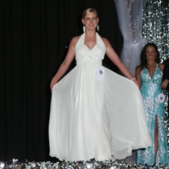 wow prom & pageant Dresses & Skirts - White sheer pageant wedding prom dress gown Sz 10